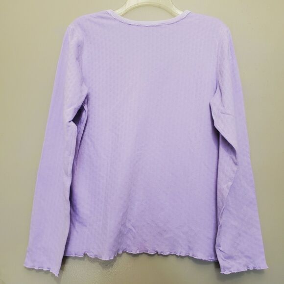 Denim & Co Top Womens Size Small Lilac Snap Button Long Sleeve Stretch QVC - Picture 2 of 9